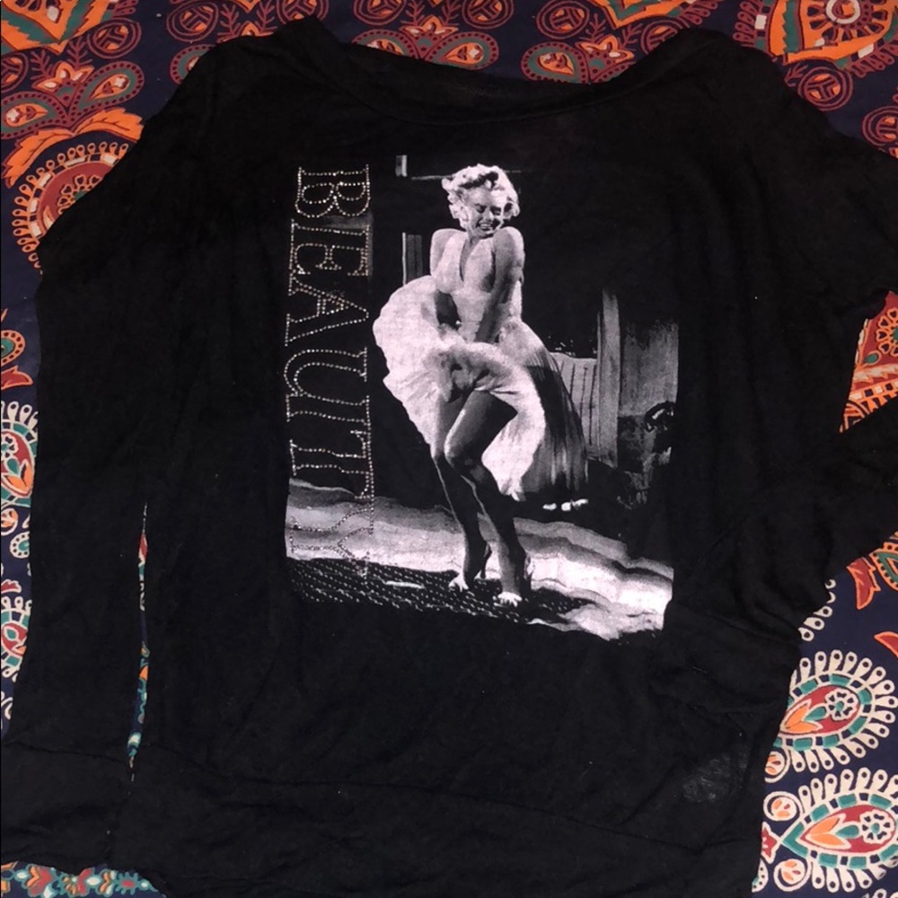 black fashion Marilyn monroe long sleeve